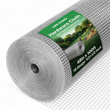Land guard 19 Gauge Hardware Cloth, 1/2 inch 48inch×100ft Chicken Wire Fence, Galvanized Welded Cage Wire Mesh Roll Supports Poultry Netting Cage Fence………