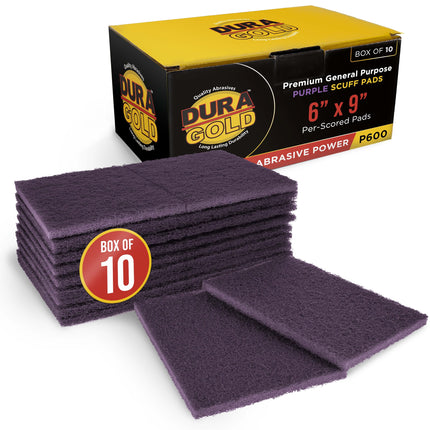 Dura-Gold 6" x 9" Purple Medium Fine 600 Grit General Purpose Scuff Pads
