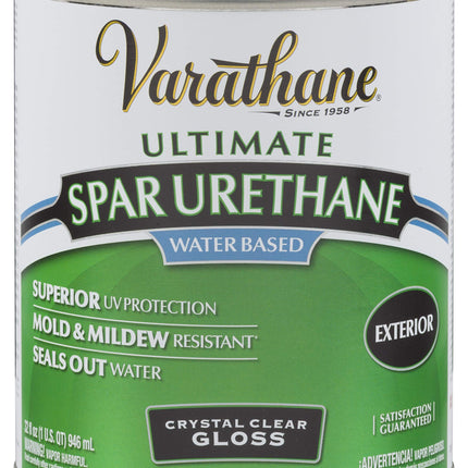 Varathane 250041H Water-Based Ultimate Spar Urethane, Quart, Gloss