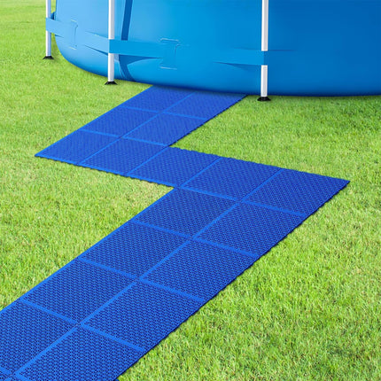 16 Pcs Modular Interlocking Cushion- 10.3" x 10.3" Splicing Above Ground Pool Floor Protectors- Non-Slip Pools Spas Floor Mat Pathways from the Pool to the Porch