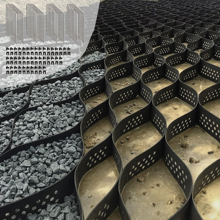 40FT Gravel Grid for Driveway –HDPE Geocell Ground Stabilizer