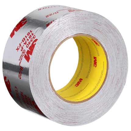 3M Aluminum Foil Tape 3340, 2.5" x 50 yd, 4.0 mil, Silver, 1 Roll