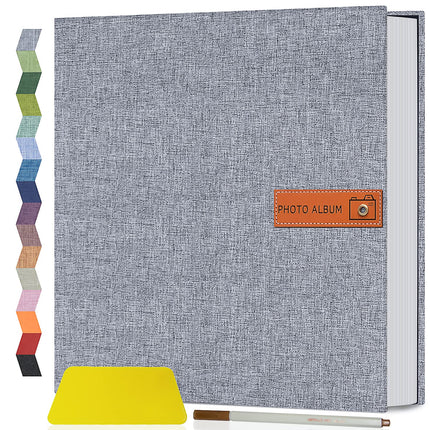 Popotop Large Photo Album Self Adhesive 4x6 5x7 8x10 Scrapbook Album DIY Picture Book,Gifts for Mom,Family Baby and Wedding,with Metal Pen and Plastic Board