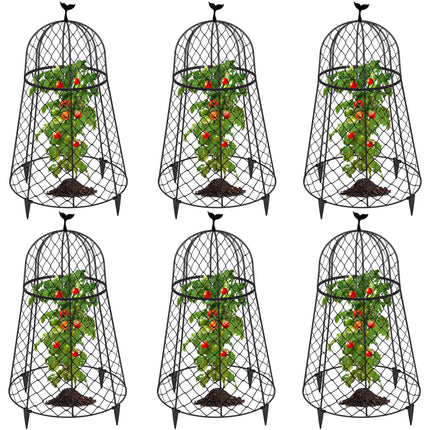 TAOMENNI 6 Packs Garden Cloches for Plants, Plant Protectors from Animals, Chicken Wire Cloche, Plant Cloche and Cage, Protection for Your Plants and Seedlings, 13" D x 20" H - Black