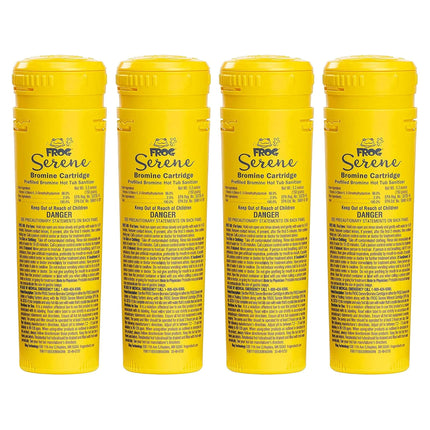 FROG Serene Replacement Bromine Cartridges for use with Hot Tub FROG Serene Floating Sanitizing System - Prefilled for Quick & Easy Hot Tub Maintenance - 4 Pack