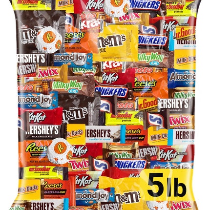 Assorted Candy Variety Pack 5 lb, 225 Ct - Individually Wrapped Chocolate