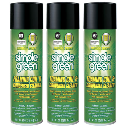 Simple Green Foaming Coil Cleaner 20oz Aerosol (Pack of 3)