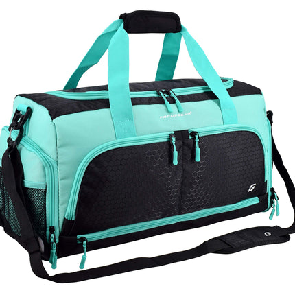 Ultimate Gym Bag 2.0: The Durable Crowdsource Designed Duffel Bag with 10 Optimal Compartments Including Water Resistant Pouch, Teal, Medium (20")