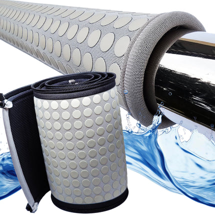 Helba Pool Railing Covers for Inground Pools - 6 Feet Neoprene Zippered Pool Rail Cover, Slip-Resistant Hand Grip Rails for Inground Pool Entry, Gray