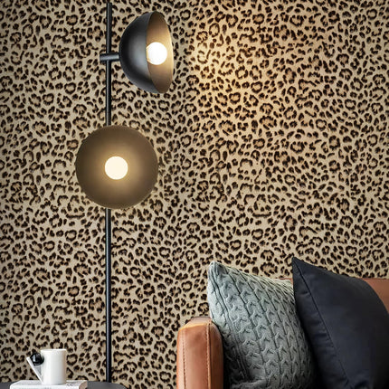 JiffDiff Leopard Print Peel and Stick Wallpaper, Waterproof Removable Self Adhesive Textured Wall Paper, Yellow Unique Funky Cheetah Contact Paper for Bedroom and Bathroom 240"X17.3"(28.8 sq. ft)