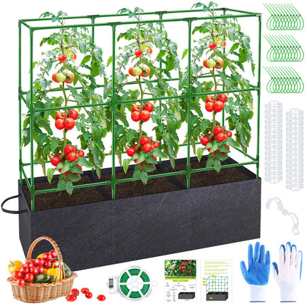 POILKMNI Tomato Cage 51×17×49 Inch with 46 Gallon Grow Bag