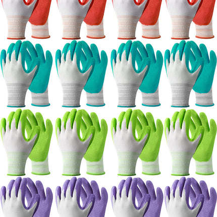 Irenare 16 Pairs Gardening Gloves Bulk for Women Breathable Rubber Coated Yard Garden Gloves Outdoor Protective with Grip(Multicolor)