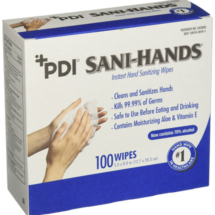 PDI Healthcare D43600 Sani-Hands Instant Hand Sanitizing Wipes, 5" x 8" Size (Pack of 1000)