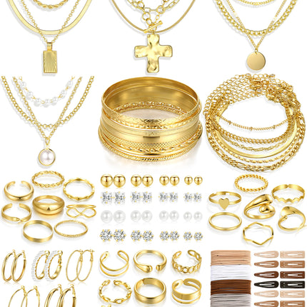 FANDY 137 Pieces Gold Jewelry Set for Women