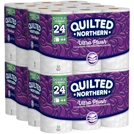 Quilted Northern Ultra Plush Toilet Paper, Pack of 48 Double Rolls (Four 12-roll packages), Equivalent to 96 Regular Rolls--Packaging May Vary