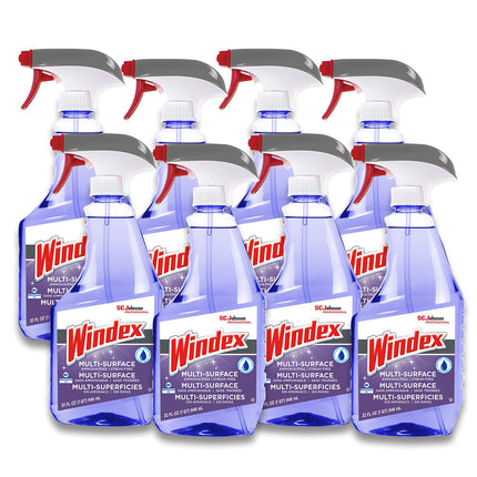 SC Johnson Professional Windex Non-Ammoniated Glass/Multi Surface Cleaner, Fresh Scent, 32 oz Bottle, 8/Carton (322381)