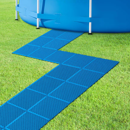 16 Pcs Ground Pool Drainage Walkway, 10.3" x 10.3" Floor Protector Mat