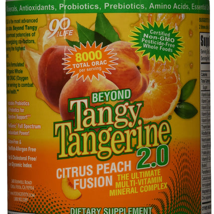 Youngevity Beyond Tangy Tangerine 2.0 Citrus Peach Fusion Multi-Vitamin & Mineral Complex - Made with Natural & Whole Foods | 8,000 ORAC