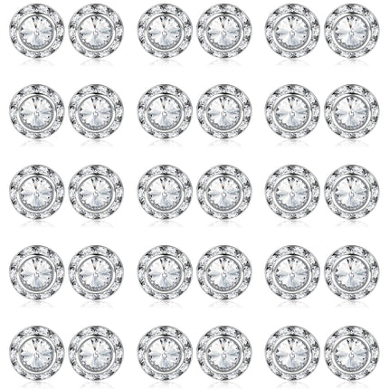 SAILIMUE 15Pairs Rhinestone Earrings For Women Dance Competition Performance Ballet Stud Earrings Stainless Steel Round Acrylic Stone Inside Rhinestone Crystal Halo Dance Competition Earrings Set15mm