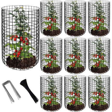 Adnee 10 Packs Wire Plant Protector from Animals - 20" H X 12" D Metal Mesh Plant Cage Covers - Sturdy Garden Bunny Barricades Chicken Wire Cloche for Plants Shrubs Vegetables Flowers
