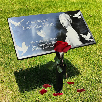 Human Memorial Stones Personalized, Grave Markers, Customized Permanent Use Porcelain Photo, Memorial Plaque Outdoors, Headstones for Graves