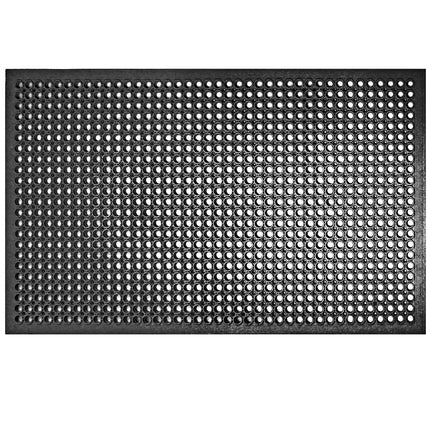 New Star Foodservice Commercial Grade Grease Resistant Anti-Fatigue Rubber Floor Mat, 36" x 60", Black