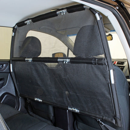 Bushwhacker Deluxe 50" Wide Dog Barrier for Cars, SUVs, Trucks, and CUVs – Pet Restraint Backseat Divider | Mesh Net Screen Shield Behind Front or Rear Seats Cargo Area – Ideal for Travel Safety