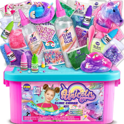 Fluffy Unicorn Slime Kit for Girls, FunKidz Cloud Slime Gift for Ages 6+ Kids Fun Slime Making Kit Awesome Craft Toy Birthday Present Ideas